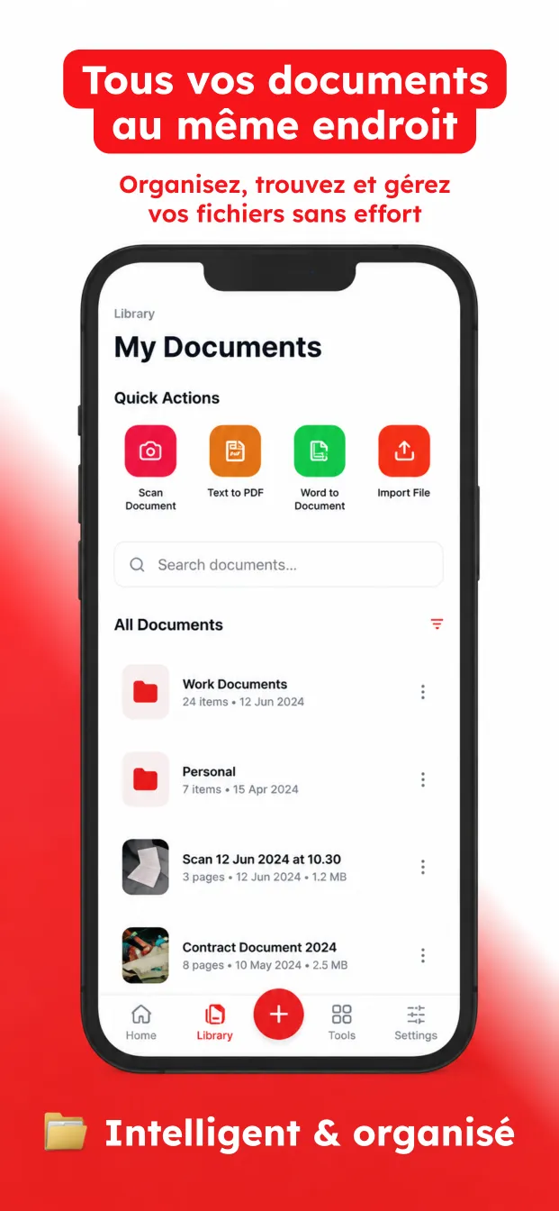 Bibliothèque : dossiers, recherche et tous vos documents au même endroit