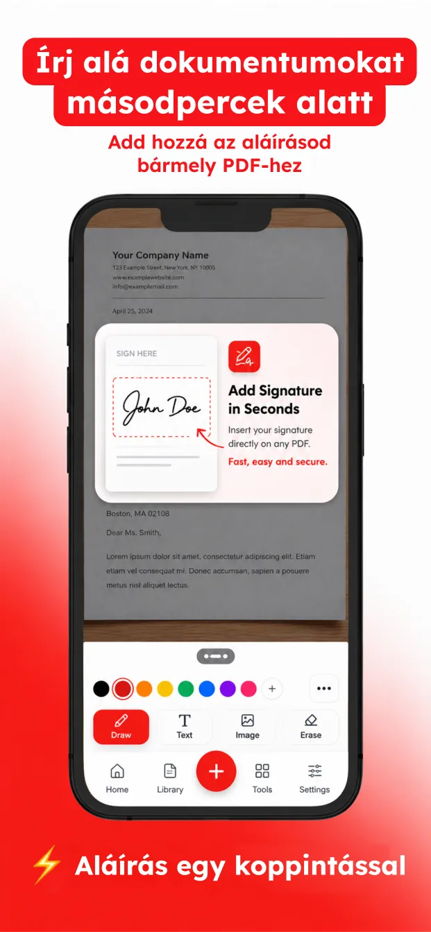 Dokumentumok aláírása: helyezze el aláírását bármely PDF-en