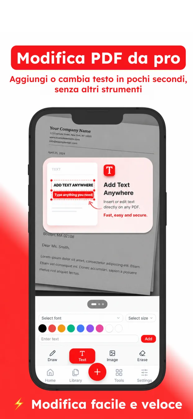 Modifica PDF: aggiungi o cambia il testo su qualsiasi pagina