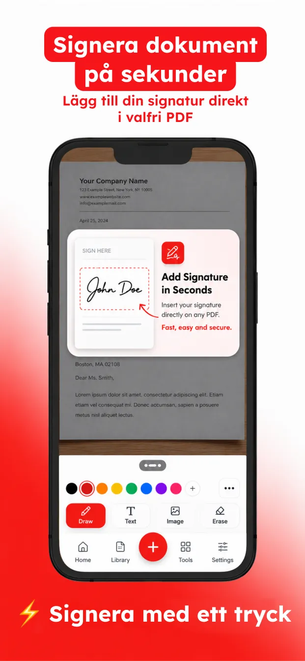 Signera dokument: placera din signatur på valfri PDF